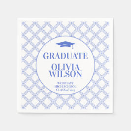 Elegant blauw Afstuderen Servet