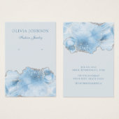 Elegant Blauw Agaat Marmer Oorbel Display Kaart (Voorkant /achterkant)