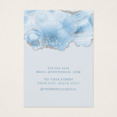 Elegant Blauw Agaat Marmer Oorbel Display Kaart (Achterkant)