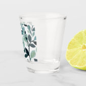 Elegant blauw Aqua Floral Botanisch Shot Glas (Rechts)