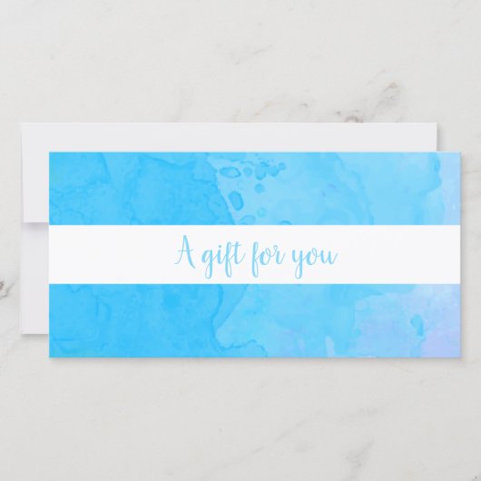 Elegant Blauw Aquarel Cadeaubon (Voorkant)
