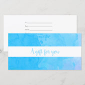 Elegant Blauw Aquarel Cadeaubon (Voorkant / Achterkant)