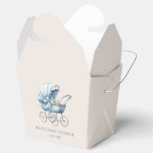Elegant Blauw Baby Carriage Baby shower Bedankdoosjes (Geopend)