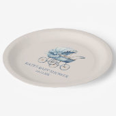 Elegant Blauw Baby Carriage Baby shower Papieren Bordje (Gekanteld)
