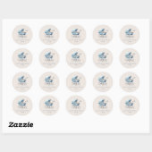 Elegant Blauw  Baby Carriage Baby shower Ronde Sticker (Vel)