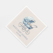 Elegant Blauw  Baby Carriage Baby shower Servet (Hoek)