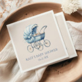 Elegant Blauw  Baby Carriage Baby shower Servet