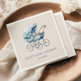 Elegant Blauw  Baby Carriage Baby shower Servet