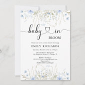 Elegant blauw Baby met blauw bloem in het baby sho Kaart (Voorkant)