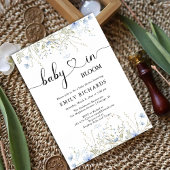 Elegant blauw Baby met blauw bloem in het baby sho Kaart