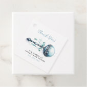 Elegant blauw Baby rammelaar jongen Baby shower Bedankjes Labels (In situ)