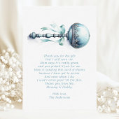 Elegant blauw Baby rammelaar jongen Baby shower Bedankkaart