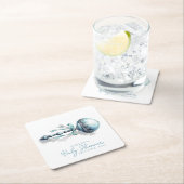 Elegant blauw Baby rammelaar jongen Baby shower Kartonnen Onderzetters (Insitu)