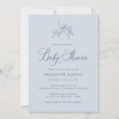Elegant blauw Baby shower Kaart (Voorkant)