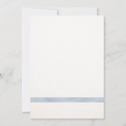 Elegant blauw Baby shower uitnodiging Sjabloon (Achterkant)