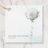 Elegant blauw ballon Baby shower dank u Bedankjes Labels (Voorkant)