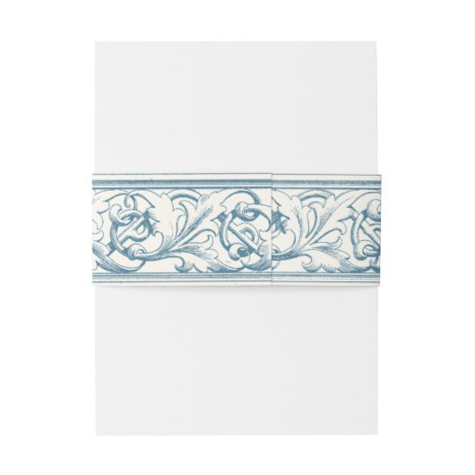 Elegant blauw barok patroon uitnodigingen wikkel (Achterkant Voorbeeld)