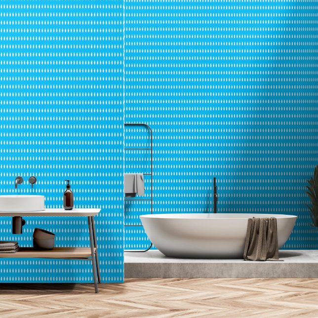Elegant blauw behang (Badkamer)