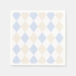 Elegant Blauw Beige Eenvoudig Klassiek Diamantpatr Servet