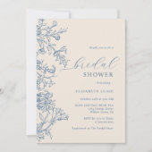 Elegant  blauw beige Vrijgezellenfeest Kaart (Voorkant)