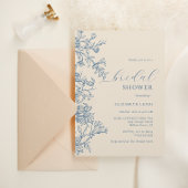 Elegant  blauw beige Vrijgezellenfeest Kaart