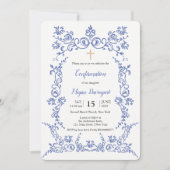 Elegant blauw bevestiging kaart (Voorkant)