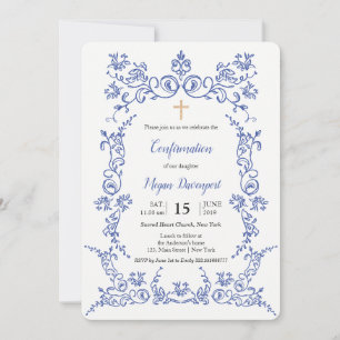 Elegant blauw bevestiging kaart