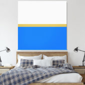 Elegant blauw blauw witte, rond gestreepte kleuren canvas afdruk (Insitu (Slaapkamer))