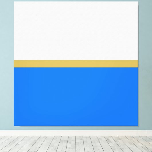Elegant blauw blauw witte, rond gestreepte kleuren canvas afdruk (Insitu (Houten vloer))