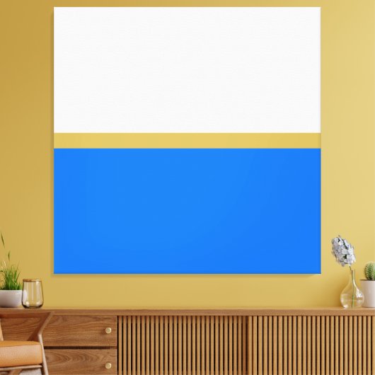 Elegant blauw blauw witte, rond gestreepte kleuren canvas afdruk (Insitu (Woonkamer))