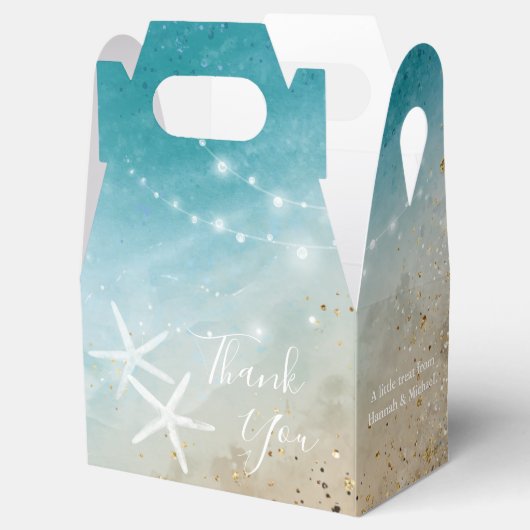 Elegant Blauw Blauwgroen Bedankt Starfish Beach We Bedankdoosjes (Geopend)