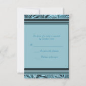 Elegant blauw Blauwgroen blauw bruiloft RSVP (Achterkant)