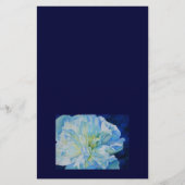 Elegant blauw blauwgroen bloemen waterverf briefpapier (Voorkant)