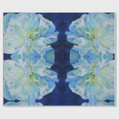 Elegant blauw blauwgroen bloemen waterverf cadeaupapier (Vlak)