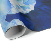 Elegant blauw blauwgroen bloemen waterverf cadeaupapier (Rol Hoek)