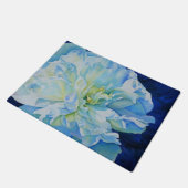 Elegant blauw blauwgroen bloemen waterverf deurmat (Schuin)