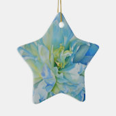Elegant blauw blauwgroen bloemen waterverf keramisch ornament (Rechts)