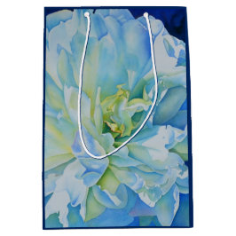 Elegant blauw blauwgroen bloemen waterverf medium cadeauzakje