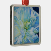 Elegant blauw blauwgroen bloemen waterverf metalen ornament (Rechts)