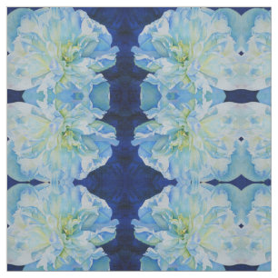 Elegant blauw blauwgroen bloemen waterverf stof