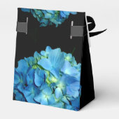 Elegant blauw blauwgroen bloemhortensia's blauw ro bedankdoosjes (Achterkant)