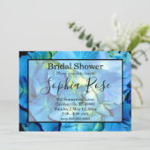 Elegant blauw blauwgroen bloemhortensia's blauw ro kaart (Staand voorkant)