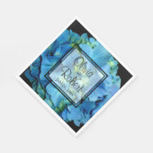 Elegant blauw blauwgroen bloemhortensia's blauw ro servet (Hoek)