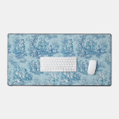 Elegant blauw blauwgroen toile de jouy bureaumat (Keyboard & Muis)
