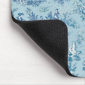 Elegant  blauw blauwgroen toile de jouy muismat (Hoek)