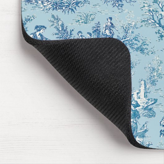 Elegant  blauw blauwgroen toile de jouy muismat (Hoek)