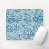 Elegant  blauw blauwgroen toile de jouy muismat (Met muis)