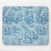 Elegant  blauw blauwgroen toile de jouy muismat (Voorkant)