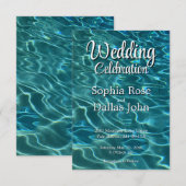 Elegant blauw blauwgroen waterpatroon oceaan meer kaart (Voorkant / Achterkant)