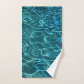 Elegant blauw blauwgroen waterpatroon oceaanmeergo bad handdoek (Handdoek)
